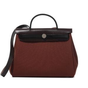 Rouge Sellier and Ebene Vache and Rouge H Toile Herbag Zip 31 Palladium Hardware, 2022