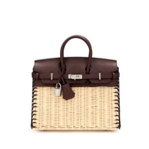 Rouge Sellier Swift and Osier Wicker Picnic Birkin 25 Palladium Hardware, 2022