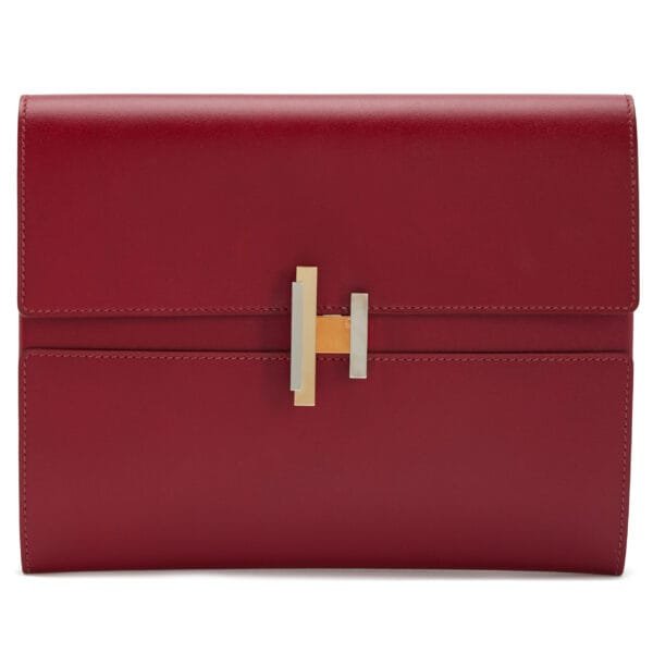 Rubis Tadelakt Cinhetic Box Clutch Palladium and Gold Hardware, 2017
