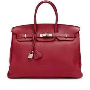 Rubis Togo Birkin 35 Palladium Hardware, 2011 and Feu Epsom Wallet, 2011
