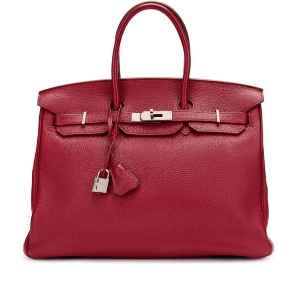 Rubis Togo Birkin 35 Palladium Hardware, 2011 and Feu Epsom Wallet, 2011