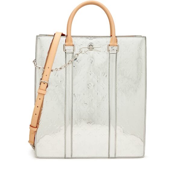 Silver Coated Canvas Monogram Sac Plat Miroir Silver Hardware, 2021