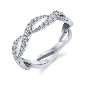 Stackable Diamond Waves Infinity Ring