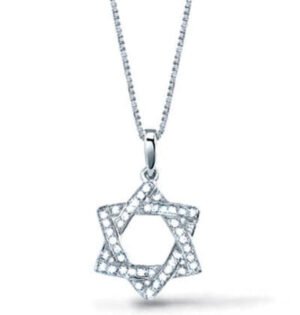 Star of David Diamond Pendant with Adjustable Chain