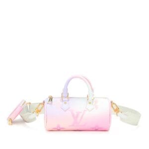 Sunrise Pastel Monogram Coated Canvas Papillon BB Gold Hardware 2022