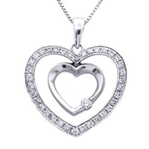 Sweet Heart Diamond Pendant with Adjustable Chain