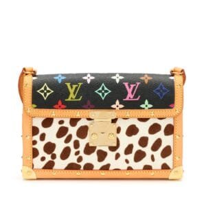 Takashi Murakami Dalmatian Pony Hair and Black Multicolor Monogram Flap Bag