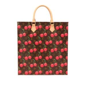Takashi Murakami Ebene Monogram Coated Canvas Cerises Sac Plat Gold Hardware, 2005