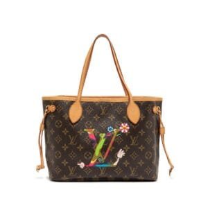 Takashi Murakami Multicolor Monogram Coated Canvas Murakami MOCA Hands Neverfull PM Gold Hardware, 2007