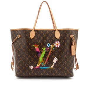 Takashi Murakami Multicolor Monogram Coated Canvas Murakami MOCA Hands Neverfull GM Gold Hardware, 2007