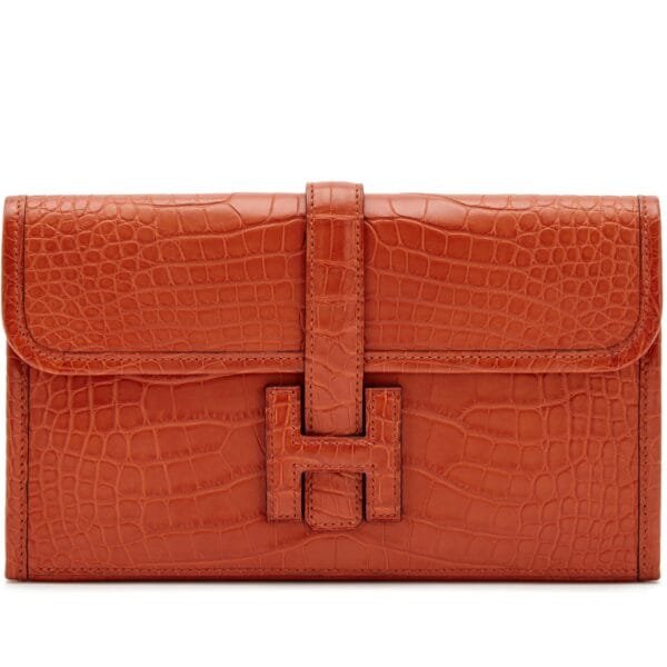 Terre Battue Matte Alligator Jige Duo Clutch, 2018