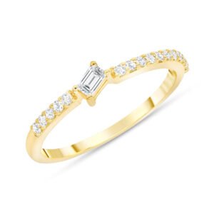 Tilted Baguette Diamond Ring
