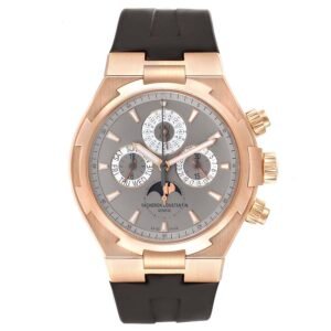Vacheron Constantin Overseas (Reference 49020/000R-9753). A rose gold automatic wristwatch with date, day, month, chronograph, moonphase, and perpetual calendar.
