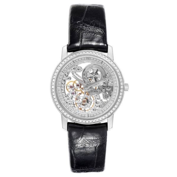 Vacheron Constantin Traditionnelle (Reference 33558/000G-9394). A white gold diamond set manual wind wristwatch.