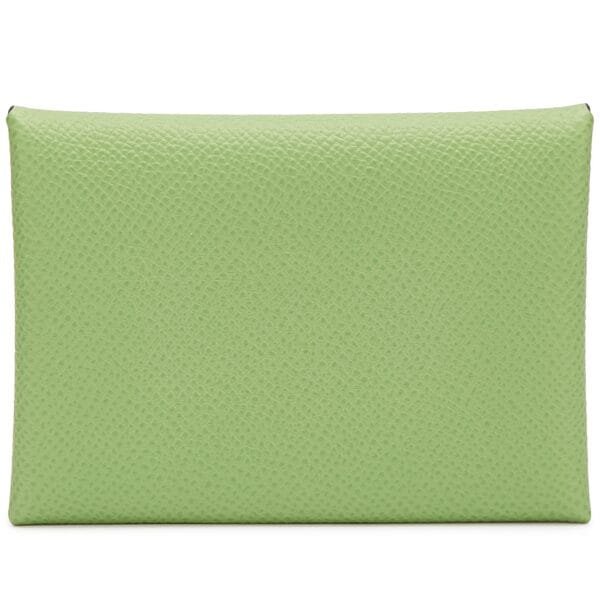 Vert Criquet Epsom Calvi Duo Card Holder Palladium Hardware, 2023
