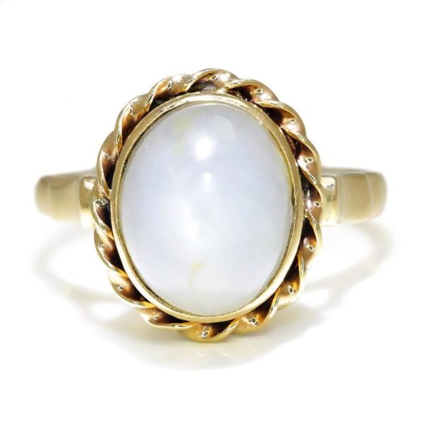 Vintage Certified No Heat Star Sapphire Solitaire Ring 14K 10.30ct