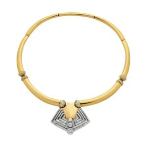 Vintage Gold and Diamond Collar Necklace