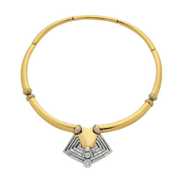 Vintage Gold and Diamond Collar Necklace