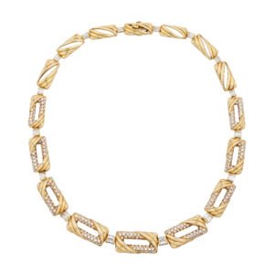 Vintage Gold and Diamond Collar Necklace