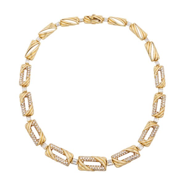Vintage Gold and Diamond Collar Necklace