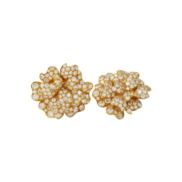 Vintage Gold and Diamond Earclips