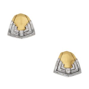 Vintage Gold and Diamond Earclips