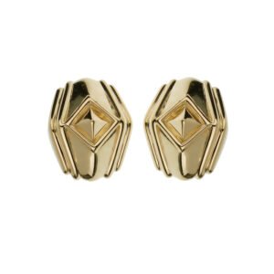 Vintage Gold Pyramid Earclips