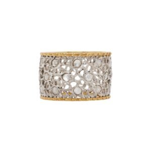 Vintage Gold, White Gold and Diamond Band Ring