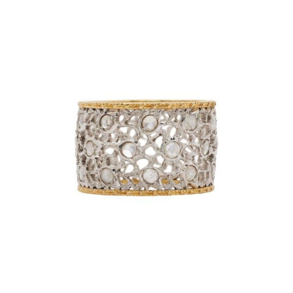 Vintage Gold, White Gold and Diamond Band Ring