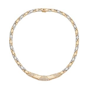 Vintage Gold, White Gold and Diamond Collar Necklace