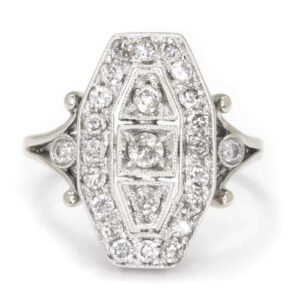 Vintage Reproduction Diamond Dinner Ring 14K .65ctw