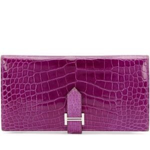 Violet Shiny Alligator Bearn Wallet Palladium Hardware, 2006