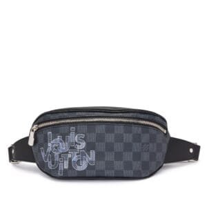 Virgil Abloh Black and Damier Graphite Coated Canvas and Calfskin Campus Bum Bag Silver Hardware, 2019