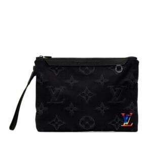 Virgil Abloh Black & Green Monogram 3D Nylon 2054 Reversible Pouch, 2020