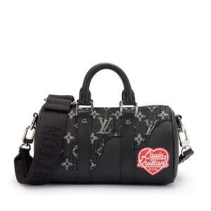 Virgil Abloh Black Monogram Denim and Taurillon Leather Keepall XS, 2019