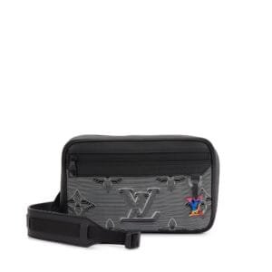 Virgil Abloh Black & White Monogram 3D Nylon 2054 Messenger, 2020