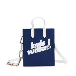 Virgil Abloh Blue Cowhide Everyday LV Sac Plat XS Silver Hardware, 2021