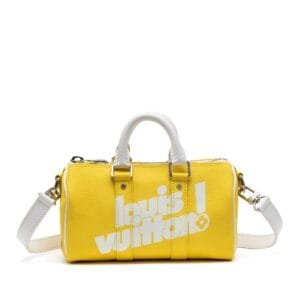 Virgil Abloh Yellow Cowhide LV Everyday Keepall XS Silver Hardware, 2021