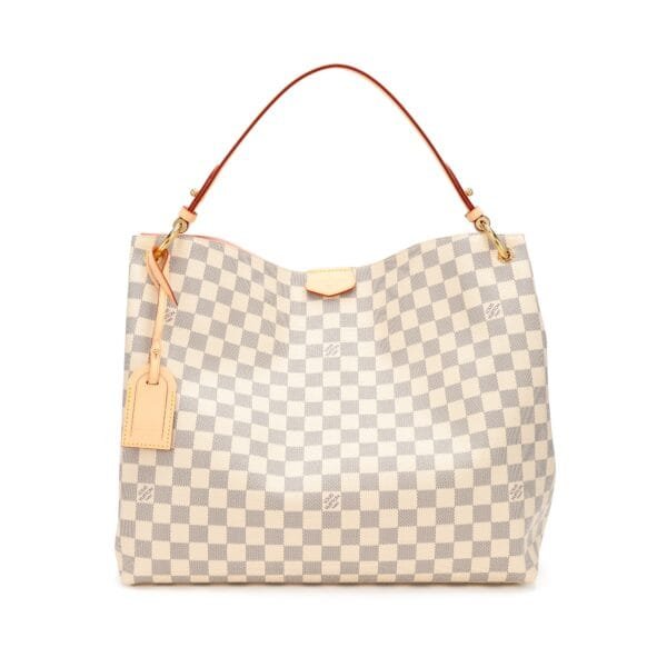 White and Blue Damier Azur Coated Canvas Graceful MM Gold Hardware, 2021-2022