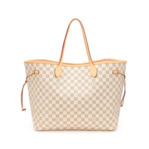 White and Blue Damier Azur Coated Canvas Neverfull GM Gold Hardware, 2021-2022