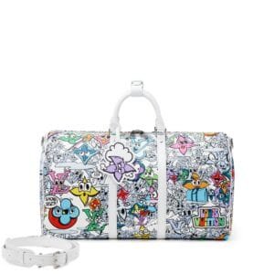 White and Rainbow Comic Book Monogram Canvas Keepall Bandoulière 50 Silver Hardware, 2022