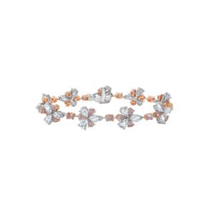 White Gold, 10.00ctw Pink Diamond and Diamond Floral Bracelet