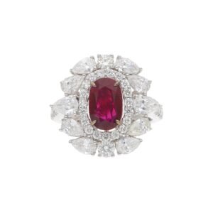 White Gold, 2.04ct Burmese Ruby and Diamond Ring
