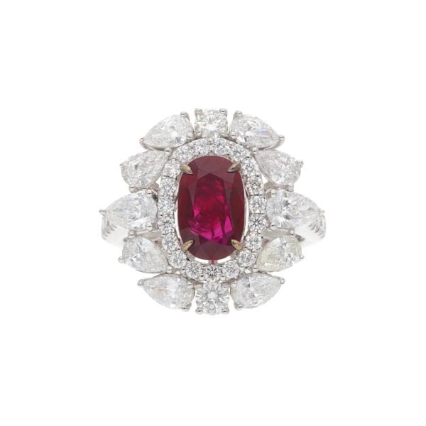 White Gold, 2.04ct Burmese Ruby and Diamond Ring