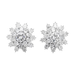 White Gold, 2.63ctw Round Brilliant Cut Diamond and Diamond Earclips