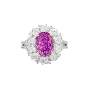 White Gold, 4.05ct Ceylon Pink Sapphire and Diamond Ring