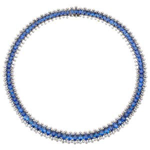 White Gold, 46.26ctw Sapphire and Diamond Collar Necklace