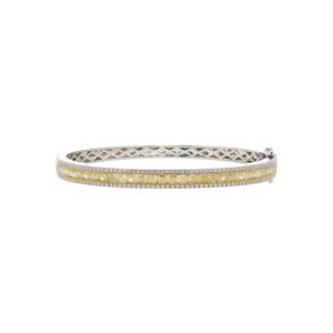 White Gold, 4.65ctw Yellow Diamond and Diamond Bangle Bracelet