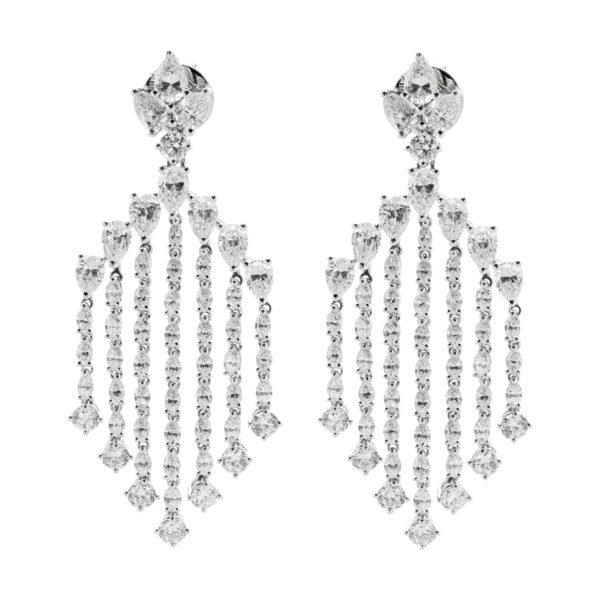 White Gold and 10.00ctw Diamond Chandelier Earrings