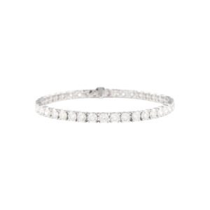 White Gold and 10.10ctw Round Brilliant Cut Diamond Tennis Bracelet